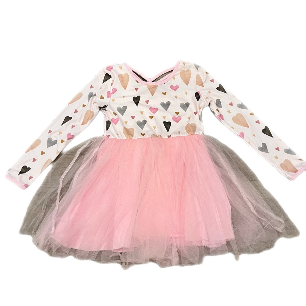 Chris N Missy Heart of Glass long-sleeve tulle dress